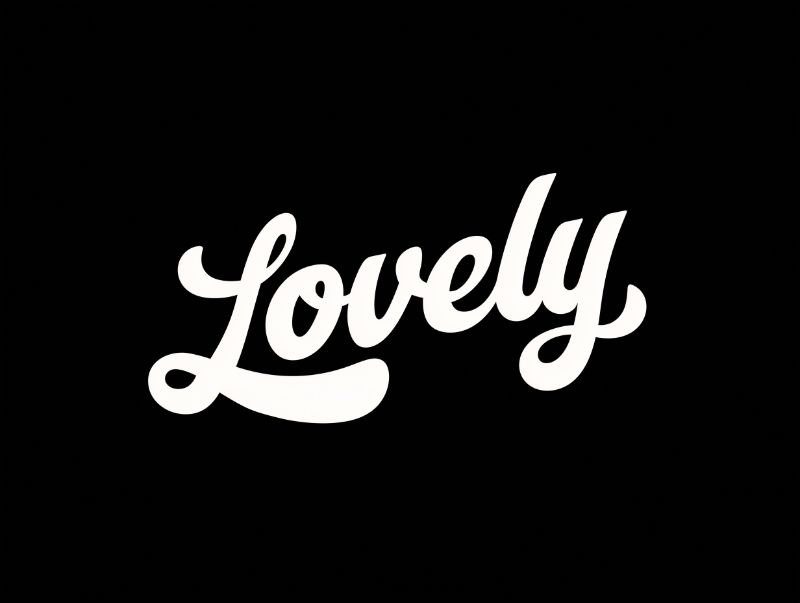 Cursive 'Lovely' Typography on Black