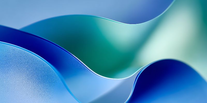 Abstract blue-teal fluid wave background