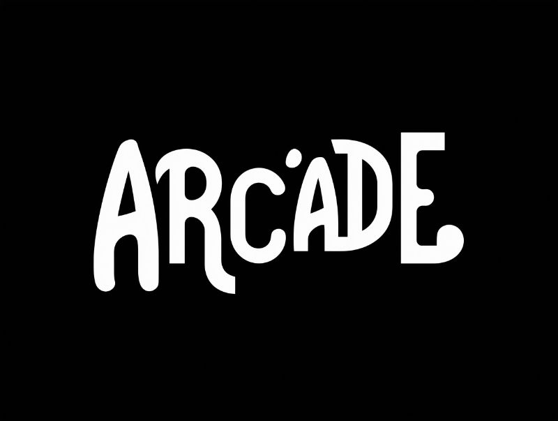 Retro Arcade Typography on Black Background