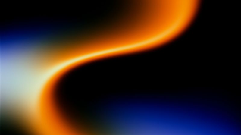 Abstract orange-blue gradient wave on black
