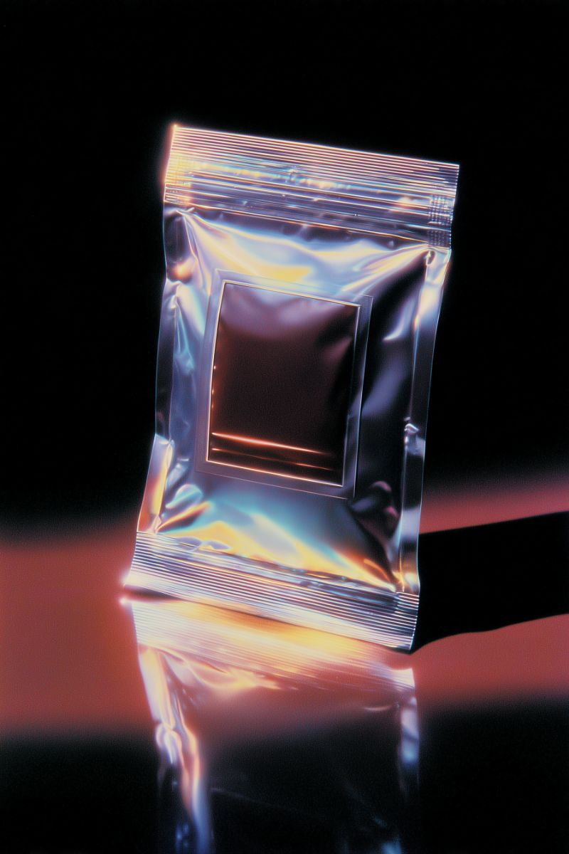 Holographic Foil Snack Pouch on Black