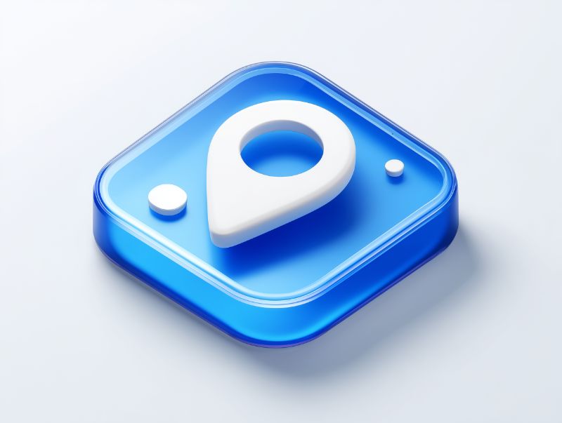 3D Blue Navigation Pin App Icon