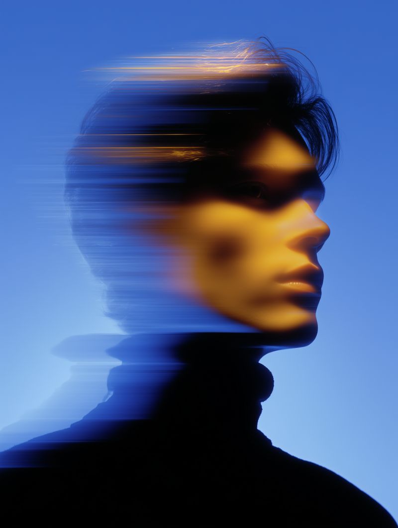 Focused eye in shadow