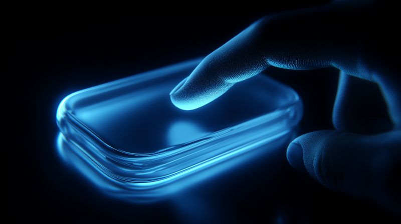 Finger Activating Glowing Futuristic Touch Interface