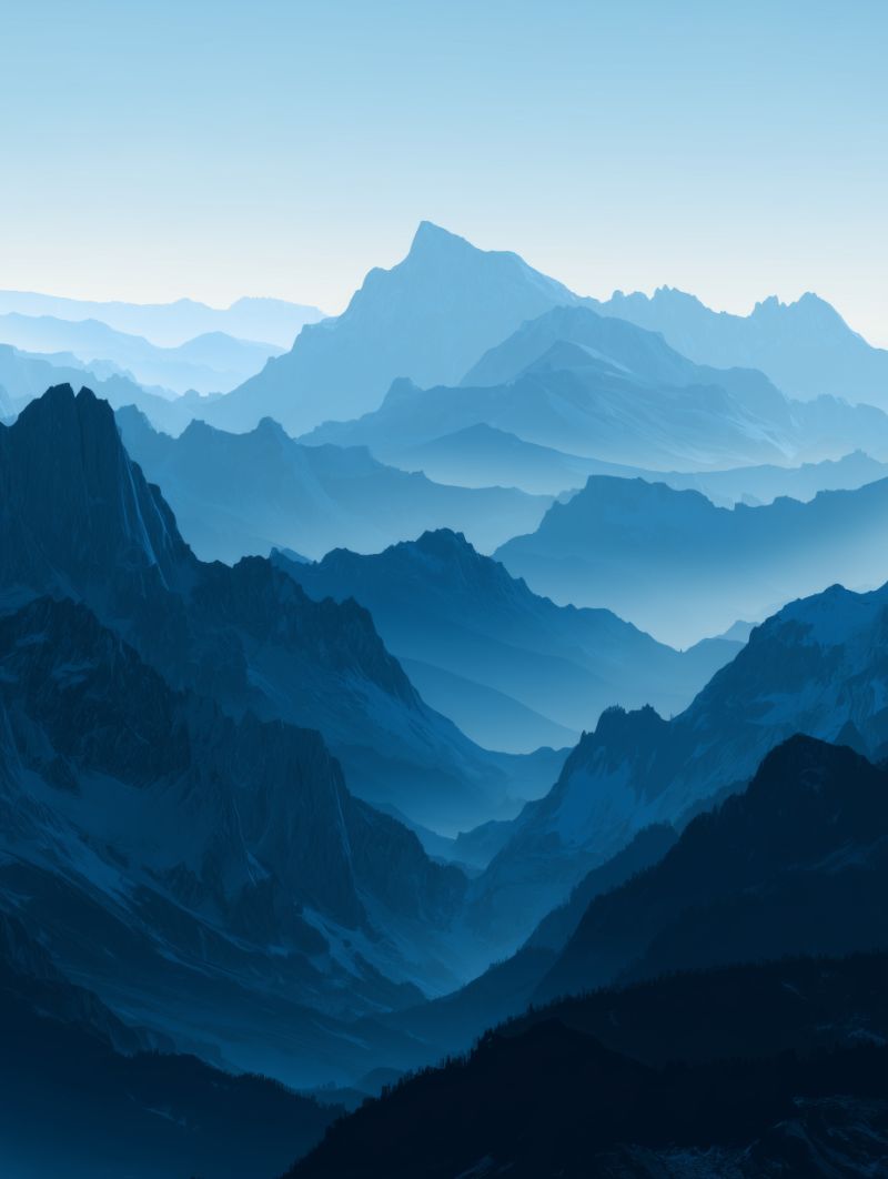 Misty Blue Mountain Layers at Dawn