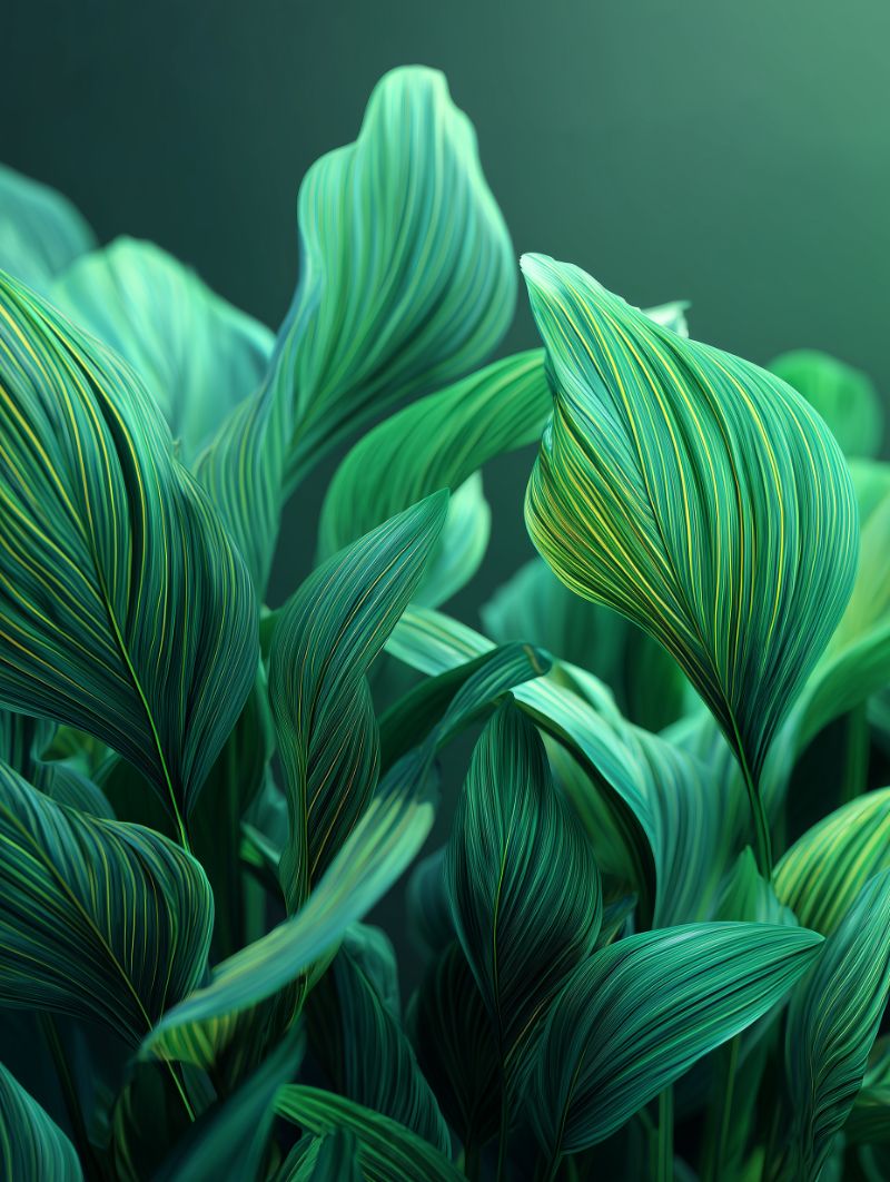 Lush Emerald Leaf Abstract Illustration