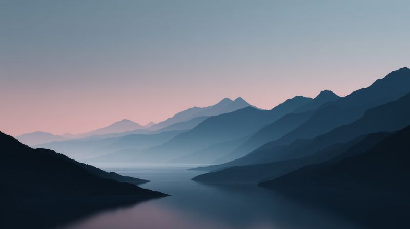 Serene Layered Mountains at Dawn