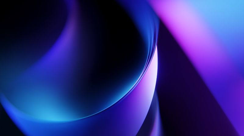 Abstract neon blue and purple gradient curves