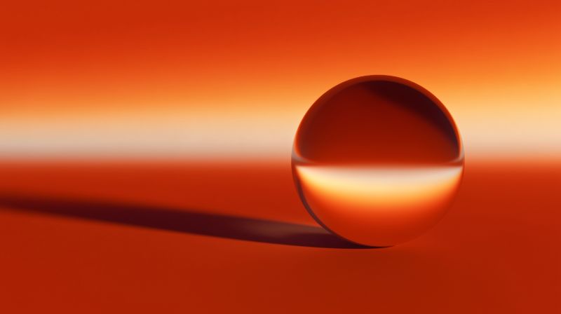 Glass Sphere on Gradient Amber Background