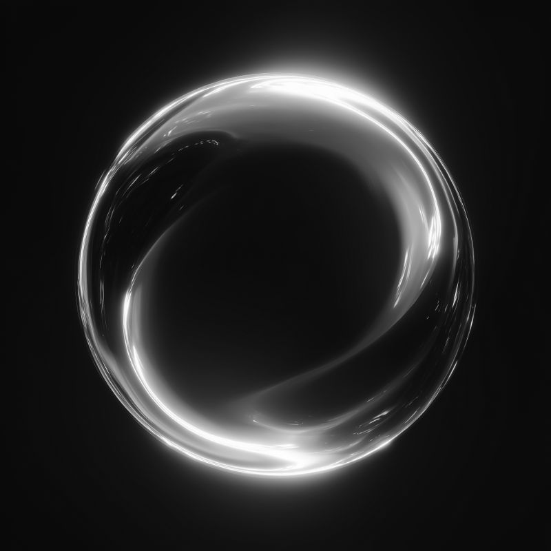 Glowing Abstract Light Sphere on Black