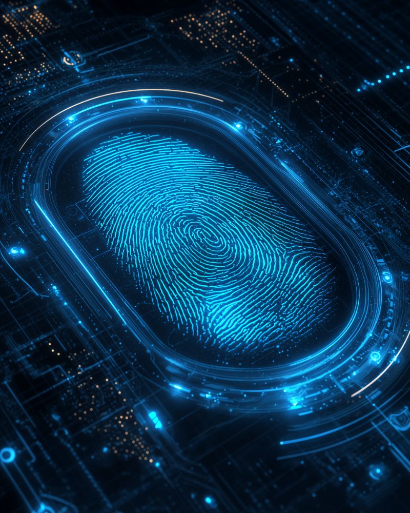 Digital fingerprint scan on circuit board