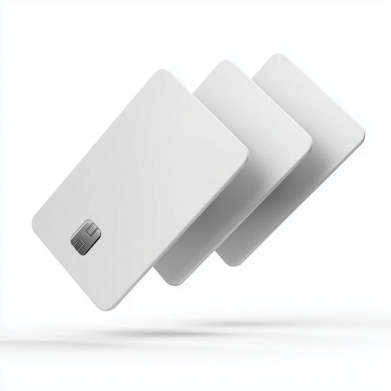 Minimalist floating white credit cards mockup