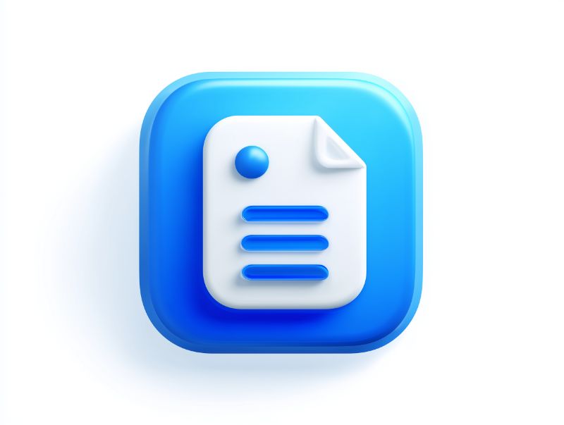 3D Blue Document File App Icon