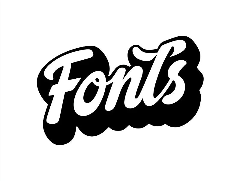 Bold Monochrome Script "Fonts" Logo