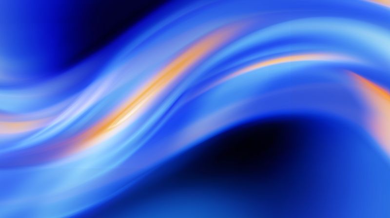Abstract Blue Wave with Orange Highlights