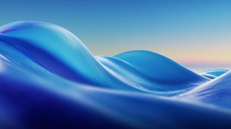 Abstract 3D Blue Wave Landscape