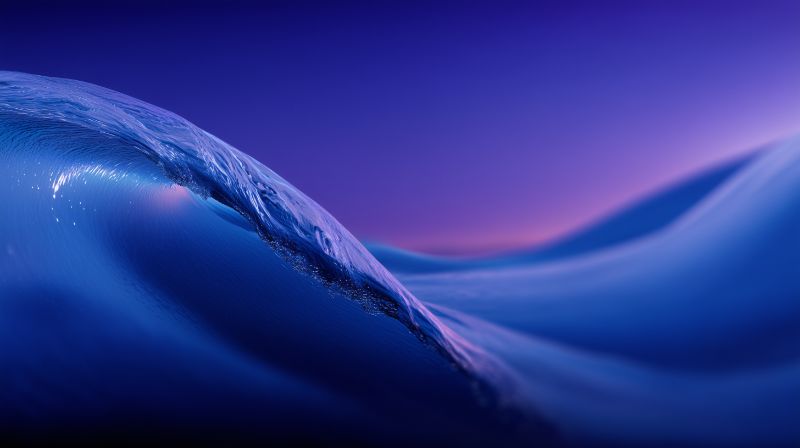 Abstract Blue Wave at Dusk