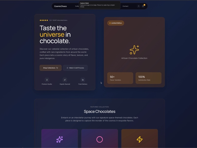Preview for Space-Themed Chocolate Cart UI v3