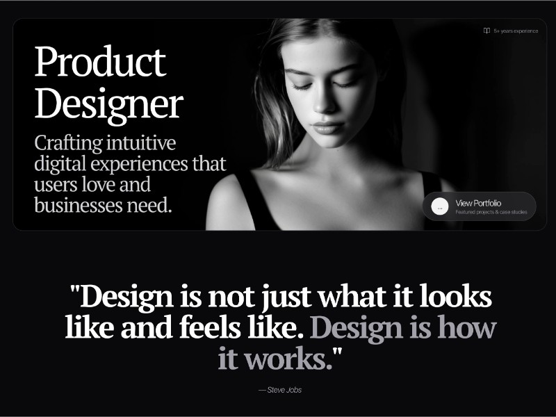 Preview for Product Designer Portfolio Landing Page Template