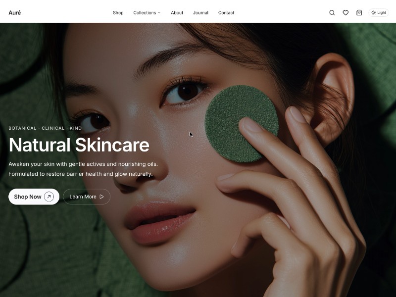 Preview for Auré Natural Skincare Landing Page Template