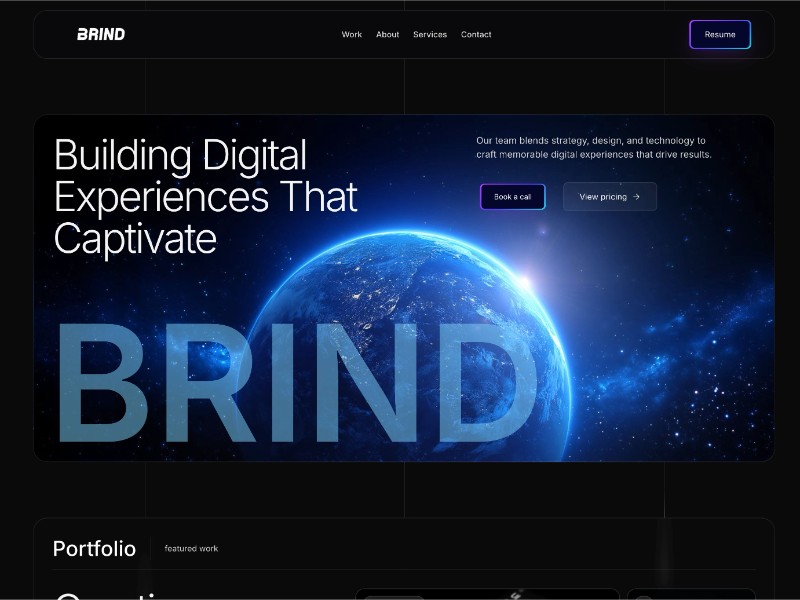 Preview for Creative Portfolio Landing Page Template