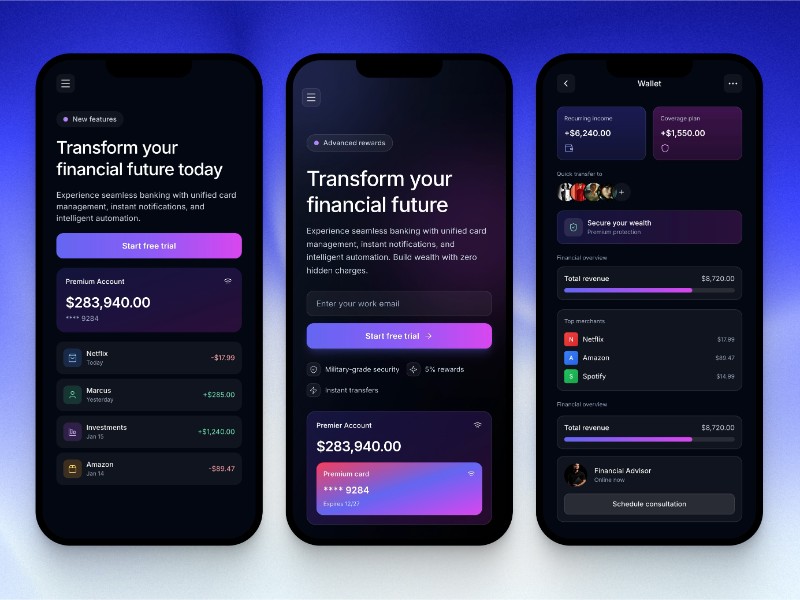 Preview for Financial Mobile App Landing Page Template