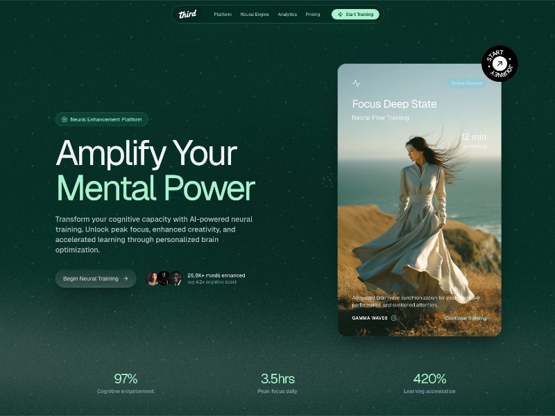 Preview for FlowMind Neural Enhancement Landing Page Template