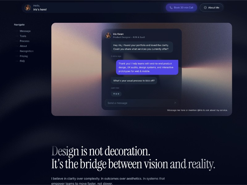 Preview for Product Designer Portfolio Landing Page Template